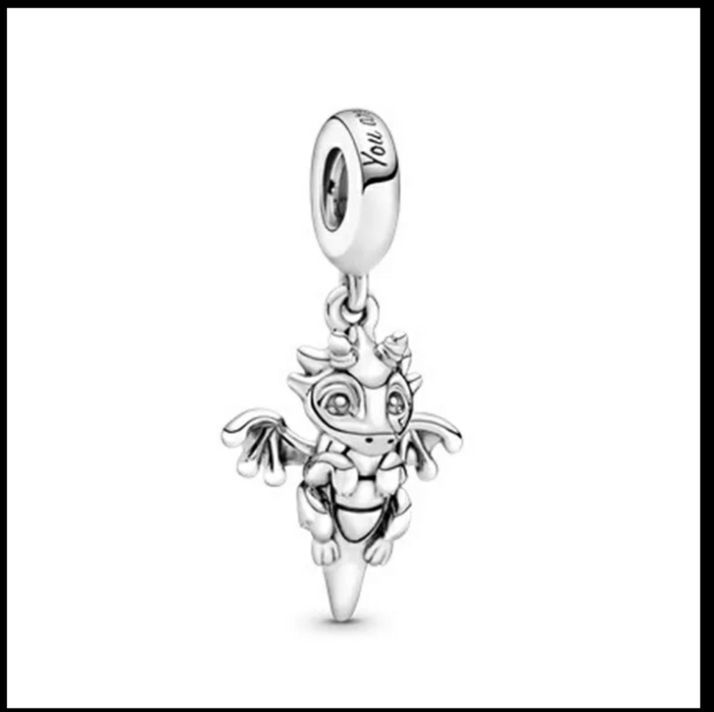 Silver dragon charm